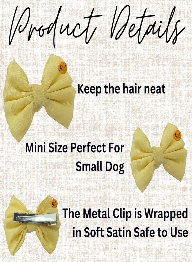 سايج سكوير مشابك شعر مربعة الشكل من سيج للحيوانات الأليفة | فيونكة يدوية الصنع للكلاب والقطط | فيونكة أنيقة على شكل عقدة علوية | إكسسوار فاخر للعناية بالحيوانات الأليفة | فيونكة شعر أنيقة لحفلات الزفاف والمهرجانات وأعياد الميلاد | هدية مثالية (أصفر) - Image 5